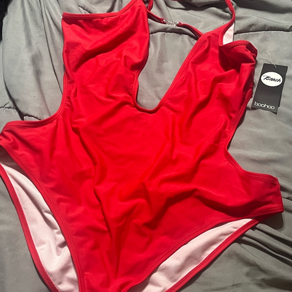 Boohoo Bold Red Swimwear